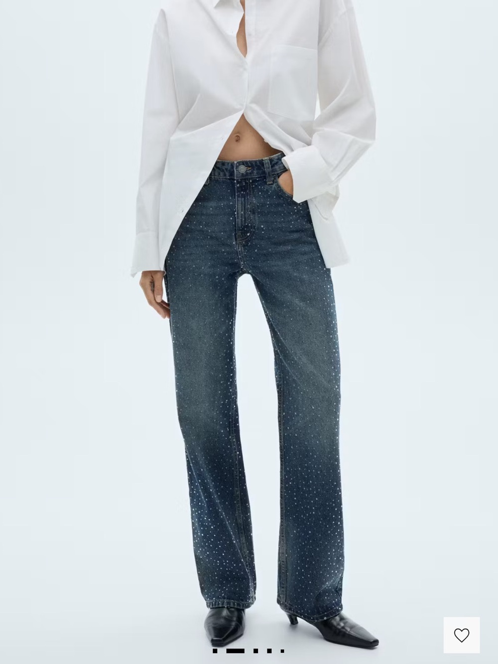 Straight-fit jeans with rhinestone detail